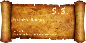Spinka Barna névjegykártya
